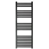 JTP Vos Matt Black 1200mm x 400mm Heated Towel Radiator Cut Out